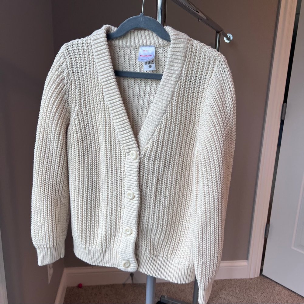 Hanna Andersson cream button up sweater